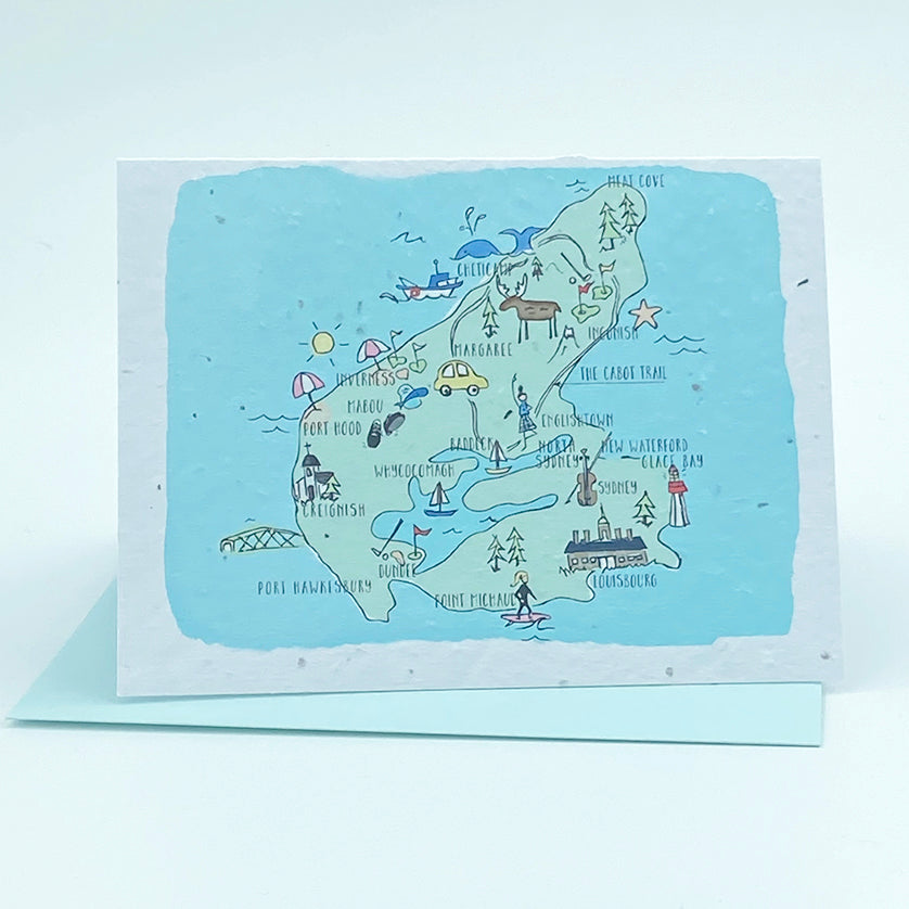 Wildflower seed card - Map of Cape Breton