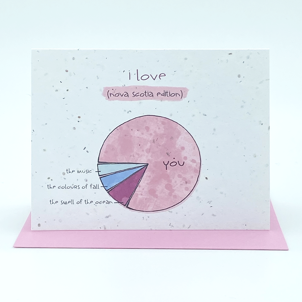 Wildflower seed card - I Love Nova Scotia Pie Chart
