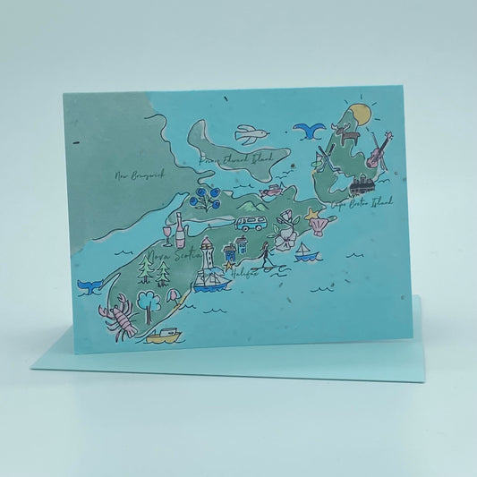 Nova Scotia illustrated map card