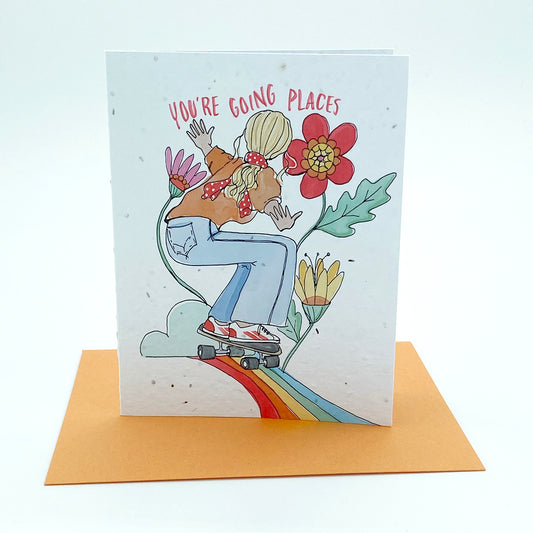 Wildflower seed card - Skater Girl